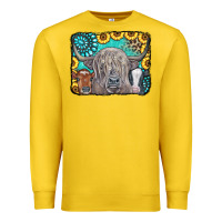 Lemon Cows Glitter Turquoise Leopard Sunflowers Premium Sweatshirt - CowCowDesign