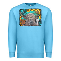 Ocean Blue Cows Glitter Turquoise Leopard Sunflowers Premium Sweatshirt - CowCowDesign