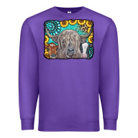 Purple Cows Glitter Turquoise Leopard Sunflowers Premium Sweatshirt - CowCowDesign