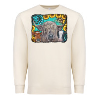 Sandshell Cows Glitter Turquoise Leopard Sunflowers Premium Sweatshirt - CowCowDesign