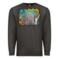 Smoke Cows Glitter Turquoise Leopard Sunflowers Premium Sweatshirt - CowCowDesign