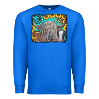 True Royal Cows Glitter Turquoise Leopard Sunflowers Premium Sweatshirt - CowCowDesign