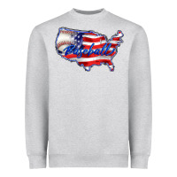 Heather Grey usa flag baseball Heavyweight Sweatshirt - BarkalooDesign