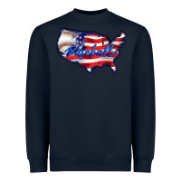 Navy usa flag baseball Heavyweight Sweatshirt - BarkalooDesign