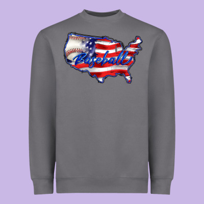 Usa Flag Baseball Heavyweight Sweatshirt Designed By Barkaloodesign