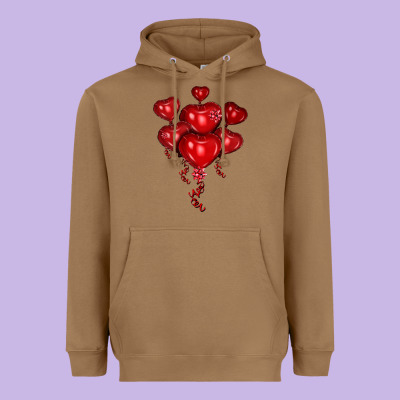 Heart Balloons Olivia Heavyweight Hoodie Designed By Oliviacreatesart