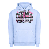 Pigment Grape Ice Just a Mama Out Here Trying Not To Raise Assholes Urban Hoodie - CowhideDigitalArt