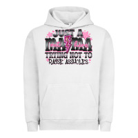 Pigment Lunar Rock Just a Mama Out Here Trying Not To Raise Assholes Urban Hoodie - CowhideDigitalArt