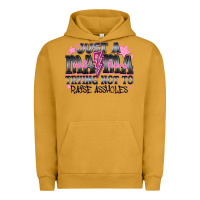 Pigment Peanut Butter Just a Mama Out Here Trying Not To Raise Assholes Urban Hoodie - CowhideDigitalArt