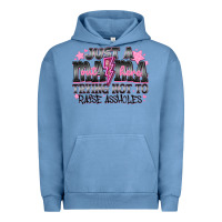 Pigment Pebble Blue Just a Mama Out Here Trying Not To Raise Assholes Urban Hoodie - CowhideDigitalArt