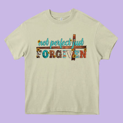 Not Perfect Just Forgiven Heavy Core Tee Designed By Artiststas