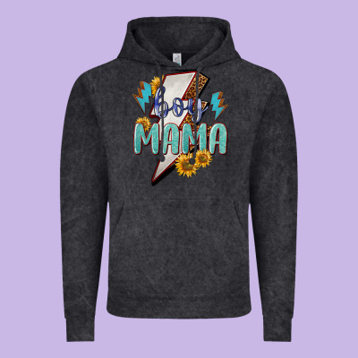 Boy Mama Lightning Bold Vintage Hoodie Designed By Nancycooperartshop