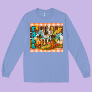 Fall With Baby Goat Long Sleeve Tee Designed By Lillyallendesigns