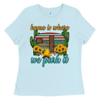 Baby Blue home is where we park it Ladies Tee - Artiststas