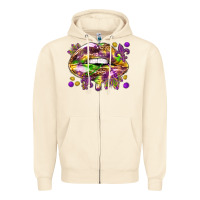 Sandshell Mardi Gras lips Zipper Hoodie - HowdyJamesFarm