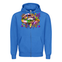True Royal Mardi Gras lips Zipper Hoodie - HowdyJamesFarm