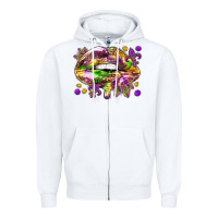White Mardi Gras lips Zipper Hoodie - HowdyJamesFarm