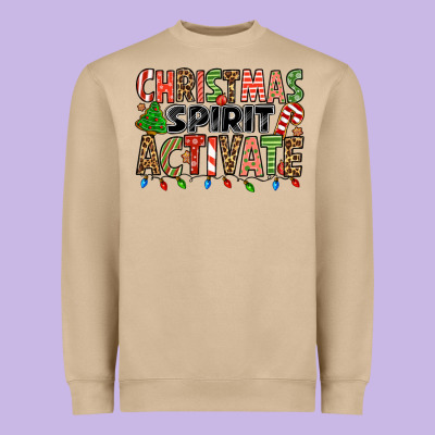 Christmas Spirit Activate Heavyweight Sweatshirt Designed By Jasminsmagicworld