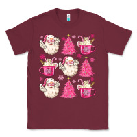 Burgundy retro doodle pink christmas Classic Tee - MaliasSmallBusiness