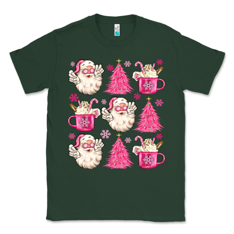 Retro Doodle Pink Christmas Classic Tee by MaliasSmallBusiness | Teevron