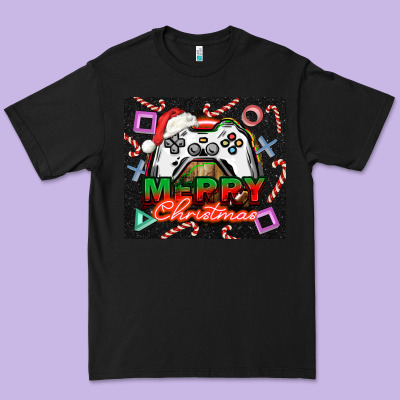 Gamer Merry Christmas Premium Tee Designed By Nancycooperartshop