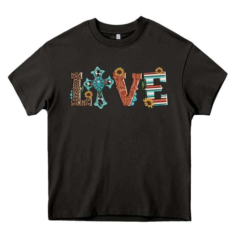 Western Love With Cross Heavy Core Tee by Artiststas | Teevron