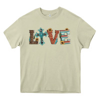 Mossy western love with cross Heavy Core Tee - Artiststas