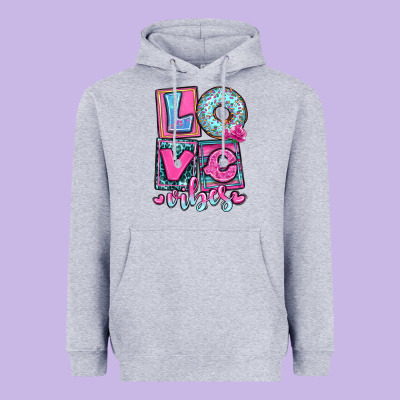 Love Vibes Heavyweight Hoodie Designed By Oliviacreatesart