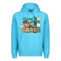 Ocean Blue Saved by his grace Easter Premium Hoodie - CowGirlArtShop