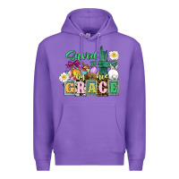 Purple Saved by his grace Easter Premium Hoodie - CowGirlArtShop