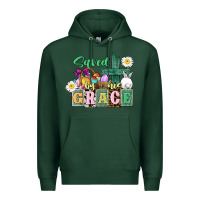Sports Green Saved by his grace Easter Premium Hoodie - CowGirlArtShop