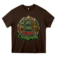 Chocolate Brown happy christmas black Heavy Core Tee - JahusDesignShop