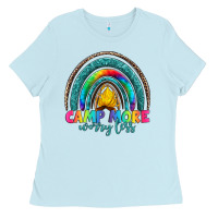 Baby Blue camp more worry less Ladies Tee - Artiststas