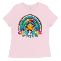 Bubblegum Pink camp more worry less Ladies Tee - Artiststas