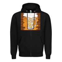 Black keep calm and drink cold beer Zipper Hoodie - TumblerDesignByShophia