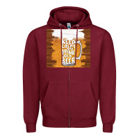 Burgundy keep calm and drink cold beer Zipper Hoodie - TumblerDesignByShophia