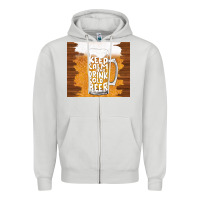 Dove Grey keep calm and drink cold beer Zipper Hoodie - TumblerDesignByShophia