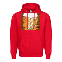 Red keep calm and drink cold beer Zipper Hoodie - TumblerDesignByShophia