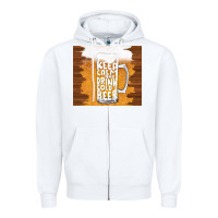 White keep calm and drink cold beer Zipper Hoodie - TumblerDesignByShophia