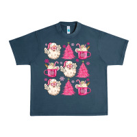 Midnight Navy retro doodle pink christmas Urban Heavy Tee - MaliasSmallBusiness