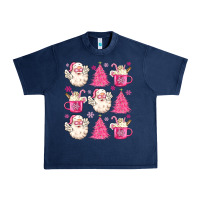 Navy retro doodle pink christmas Urban Heavy Tee - MaliasSmallBusiness
