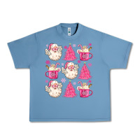 Pebble Blue retro doodle pink christmas Urban Heavy Tee - MaliasSmallBusiness