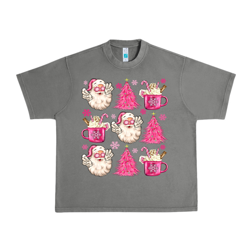 Retro Doodle Pink Christmas Urban Heavy Tee by MaliasSmallBusiness | Teevron