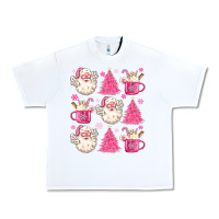 White retro doodle pink christmas Urban Heavy Tee - MaliasSmallBusiness