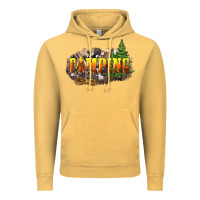 Vintage Mustard camping Vintage Hoodie - NancyCooperArtShop