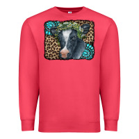 Cardinal Floral Cow Leopard Gemstone Premium Sweatshirt - CowCowDesign