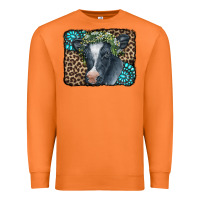 Carrot Floral Cow Leopard Gemstone Premium Sweatshirt - CowCowDesign