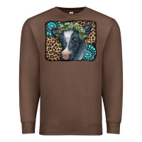 Chestnut Floral Cow Leopard Gemstone Premium Sweatshirt - CowCowDesign