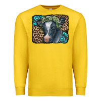 Lemon Floral Cow Leopard Gemstone Premium Sweatshirt - CowCowDesign