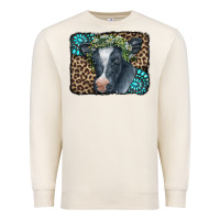 Sandshell Floral Cow Leopard Gemstone Premium Sweatshirt - CowCowDesign